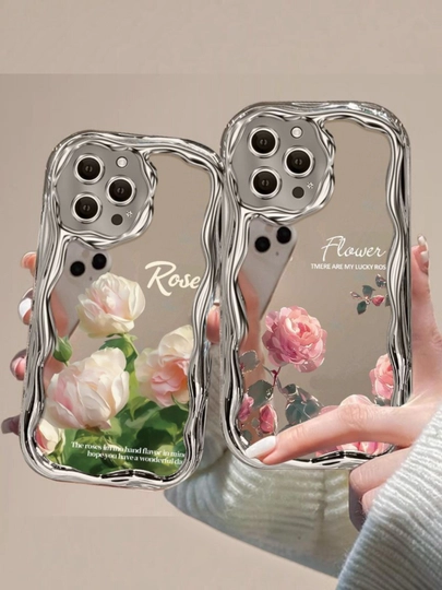 Чехол,для iPhone 15, 16, 17 Pro, Pro Max, красивый чехол с цветами - 