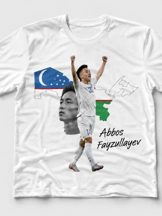 Abbosbek Fayzullayev printli premium futbolka - 