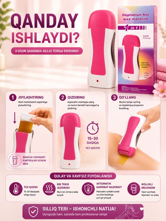 Depilation Hot Wax Machine 1 in 1 — depilyatsiya uchun elektr mum eritgich - 