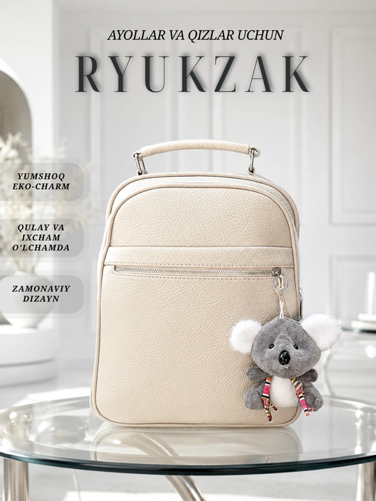Qizlar va ayollar uchun ryukzak, maktab sumkasi - 