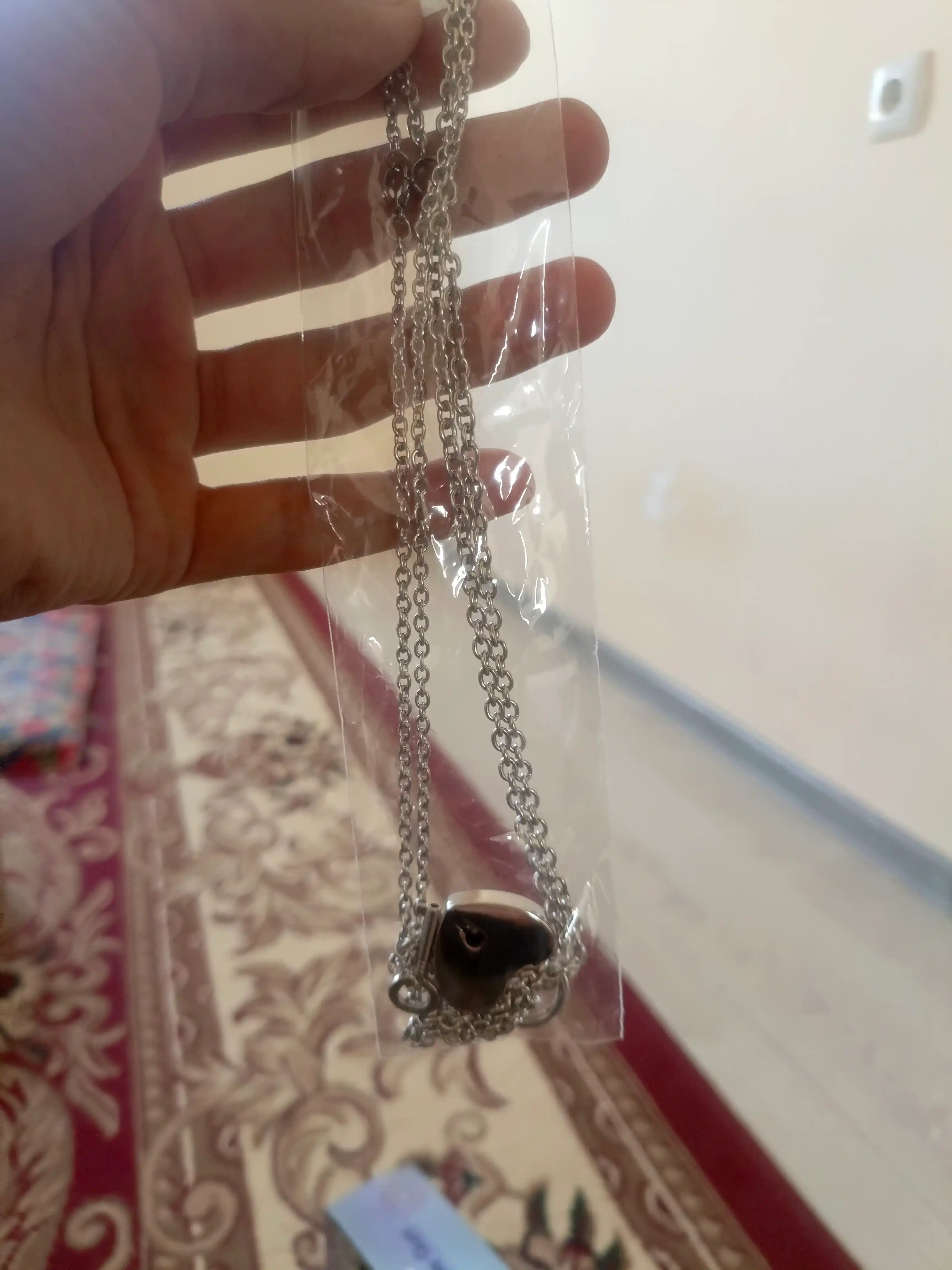 Marjon bo'yin uchun kulon bilan yurak va kalit, zanglamaydigan po'lat, 2 dona