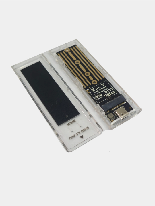 SSD uchun radiator bilan tashqi korpus NVME M.2 PCle 3.1, USB to Type-C ga Type-C kabel