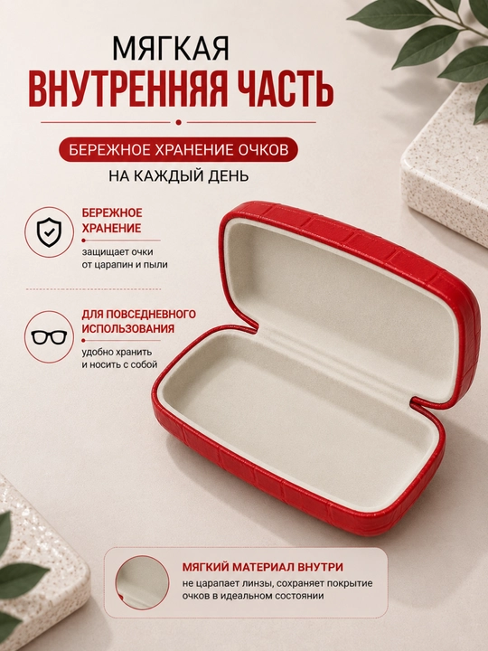 Жёсткий футляр для очков , мягкая внутренняя отделка , для ежедневного хранения