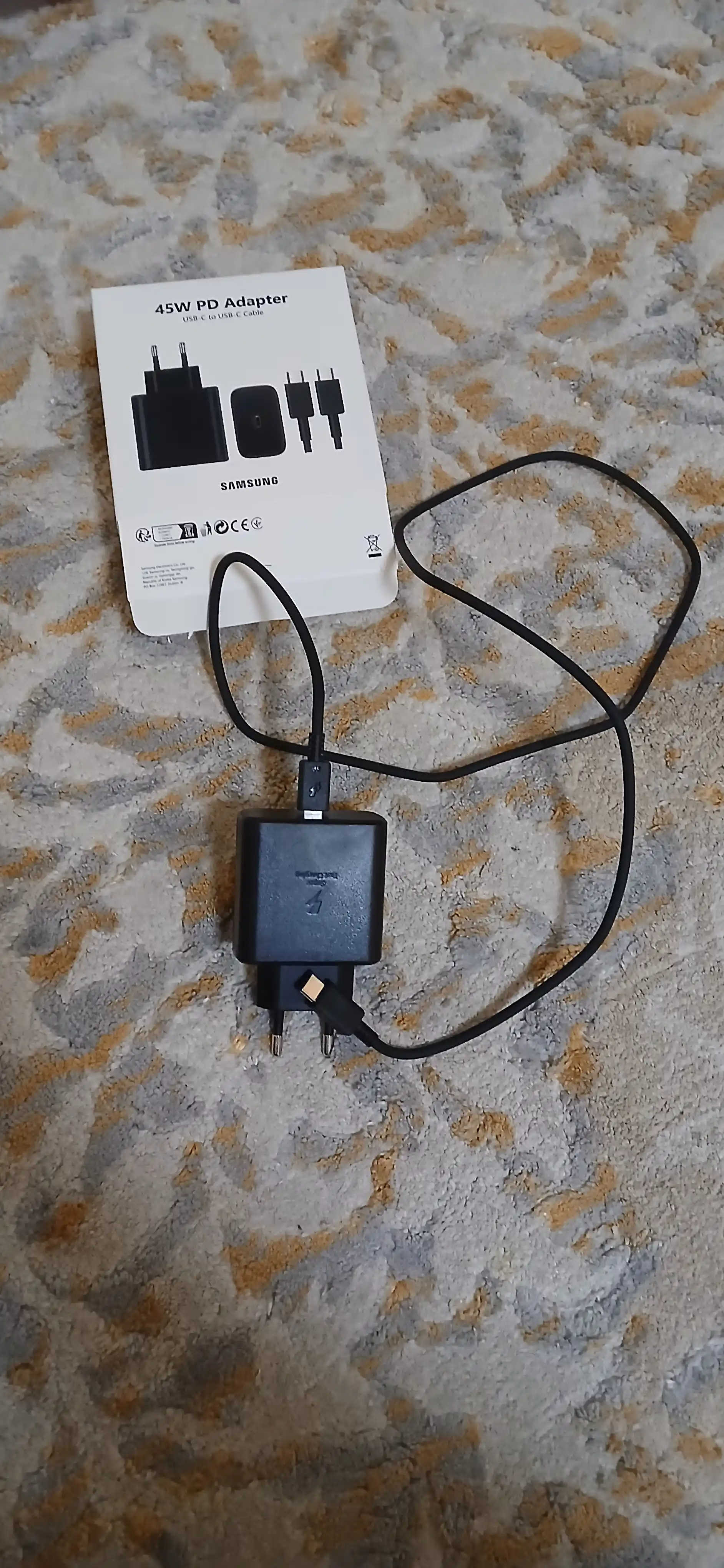 Зарядное устройство Samsung 45W, Type-C, быстрая зарядка, адаптер для телефона