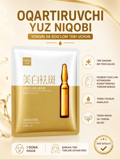 Yuz uchun matoli niqoblar, maska, niqob, to'plam, 5 va 10 dona, namlantiruvchi, 25 ml - 
