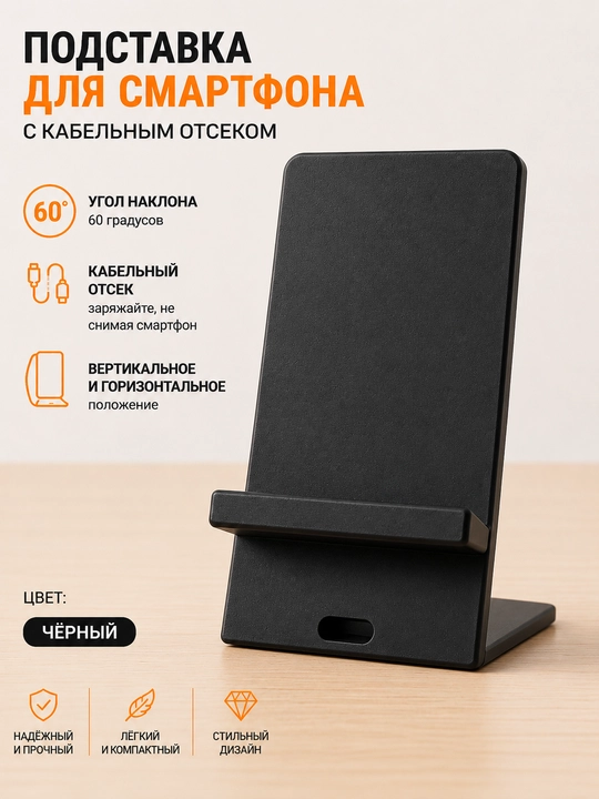 Подставка для смартфона с кабельным отсеком - 