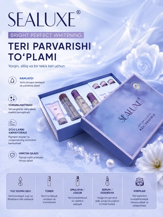 Sealuxe terini parvarish qilish kosmetik seriyali, bifido achitqi bilan, Greenleaf 10/1