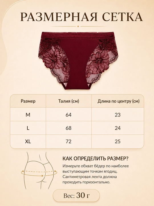Женские кружевные трусы слипы, мягкое нижнее белье