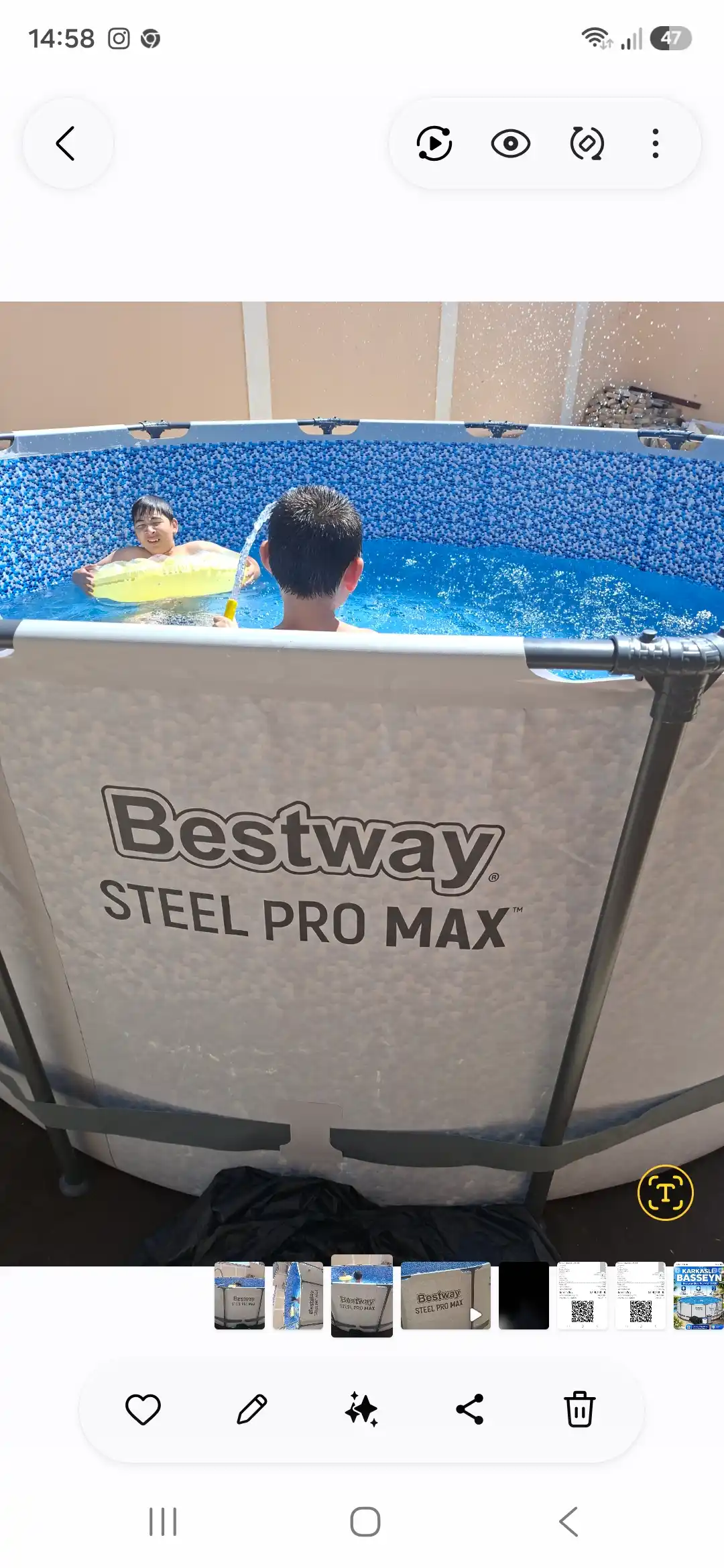 Karkasli basseyn / hovuz / Bestway Steel Pro Max 56420 / yumaloq 366 sm / PVX / oq