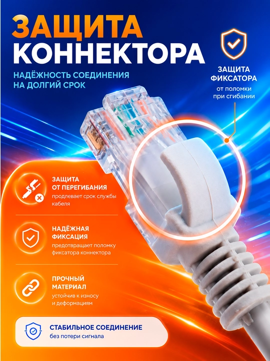Кабель для интернета Cat.6 интернет-кабель UTP сетевой Ethernet, LAN кабель