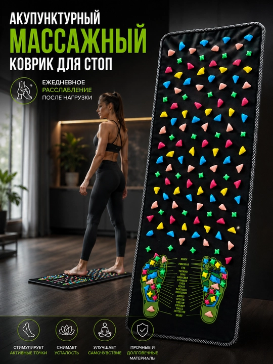 Массажный коврик для стоп, акупунктурный коврик, массажер для ног, рефлексотерапия - 