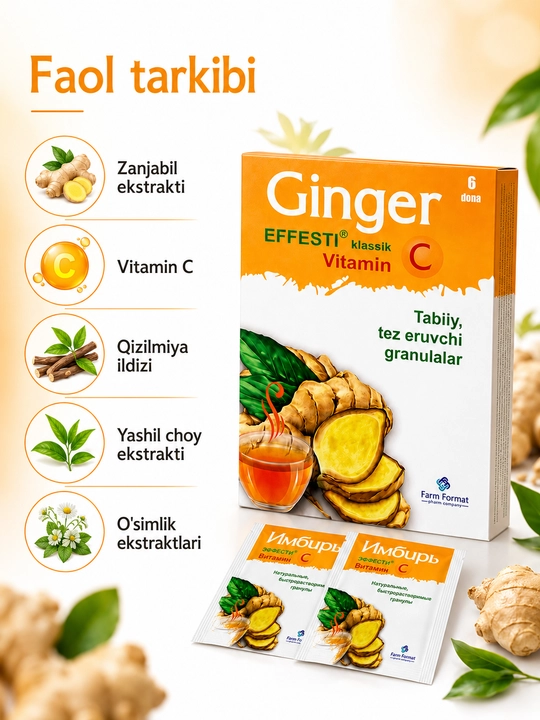 Effesti klassik Ginger vitamin C