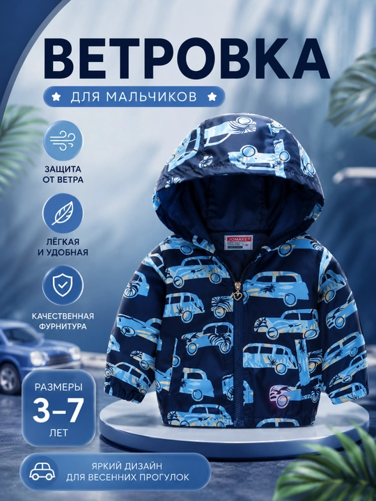 Детская ветровка с капюшоном - 
