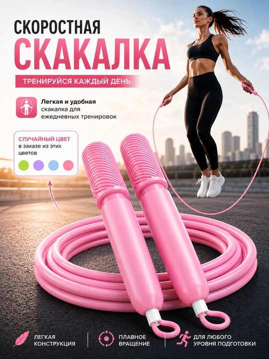 Спортивная скоростная скакалка для фитнеса, для похудения - 