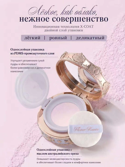 Flower Knows Knight Unicorn пудра для лица — лёгкая текстура, естественный матовый финиш