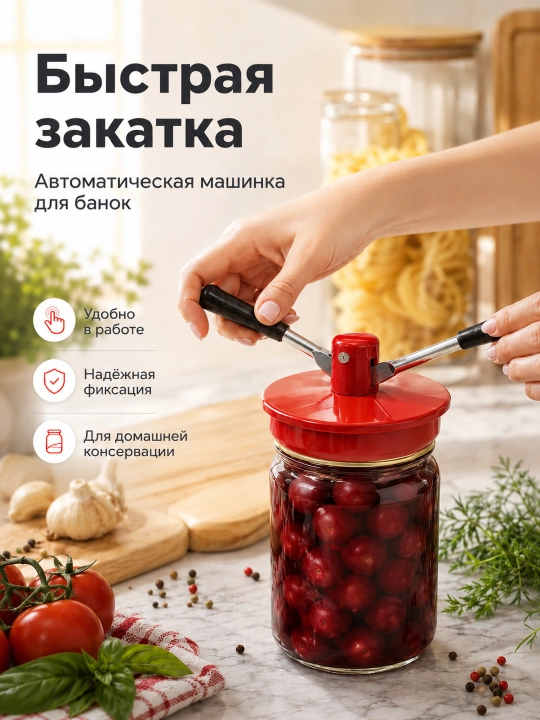 Bankalarni konservalash uchun ikki dastali avtomatik yopish moslamasi, po‘lat