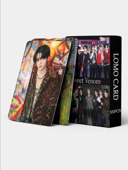 K-pop lomo-kartalari to'plami BTS, Stray Kids, Enhypen, Jungkook, 55 dona - 