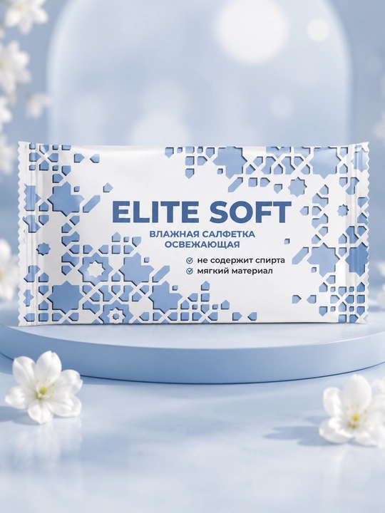 ELITE SOFT без спирта, 10, 20 шт, влажные салфетки