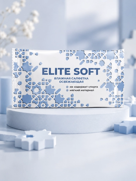 ELITE SOFT без спирта, 10, 20 шт, влажные салфетки