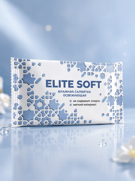 ELITE SOFT без спирта, 10, 20 шт, влажные салфетки