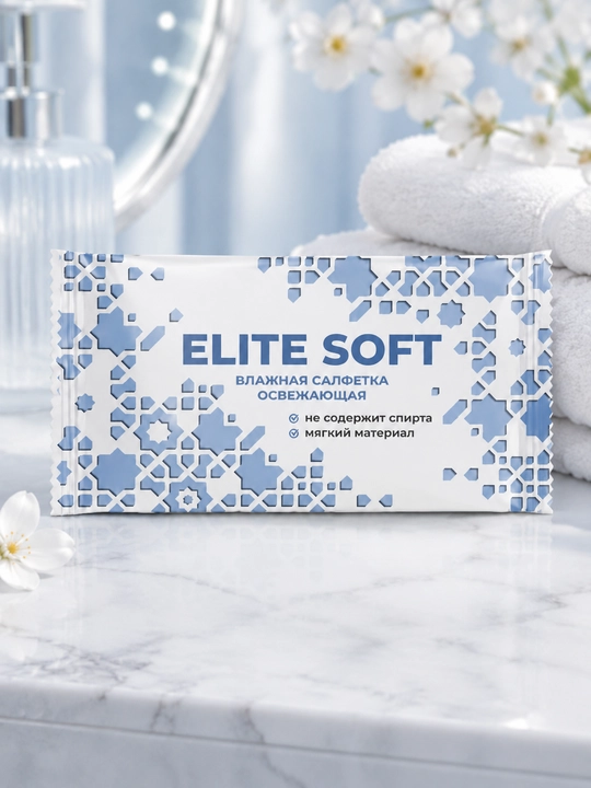 ELITE SOFT без спирта, 10, 20 шт, влажные салфетки