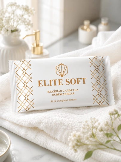 ELITE SOFT без спирта, 10, 20 шт, влажные салфетки