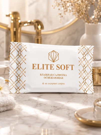 ELITE SOFT без спирта, 10, 20 шт, влажные салфетки