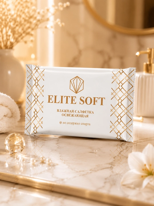 ELITE SOFT без спирта, 10, 20 шт, влажные салфетки