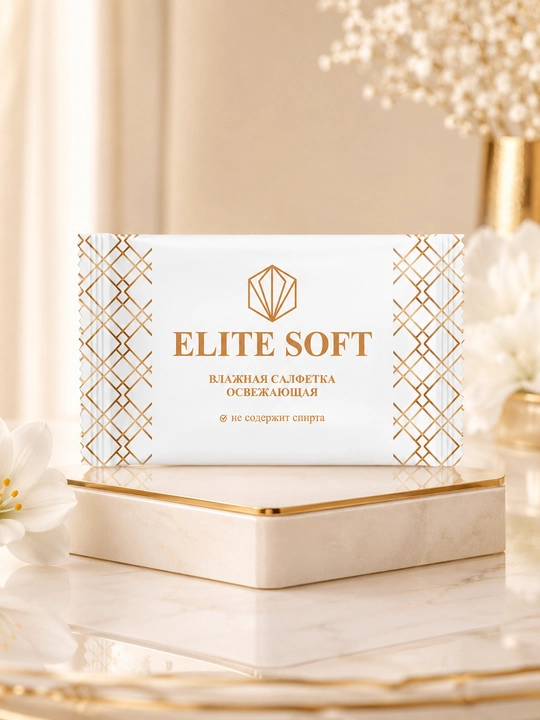 ELITE SOFT без спирта, 10, 20 шт, влажные салфетки