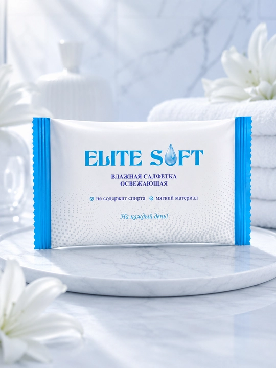 ELITE SOFT без спирта, 10, 20 шт, влажные салфетки