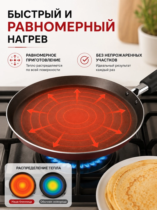Сковорода 3 в 1 для завтрака, антипригарная, с 3 секциями, для яиц и блинов