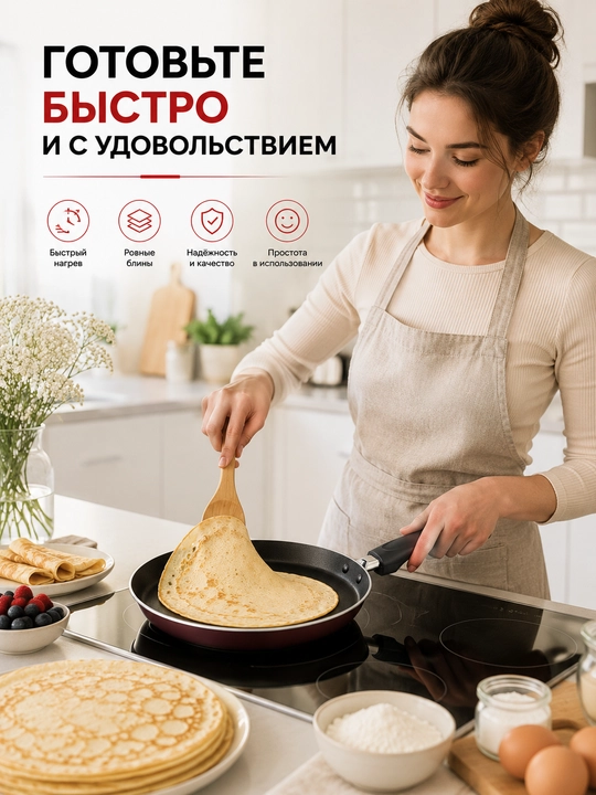 Сковорода 3 в 1 для завтрака, антипригарная, с 3 секциями, для яиц и блинов