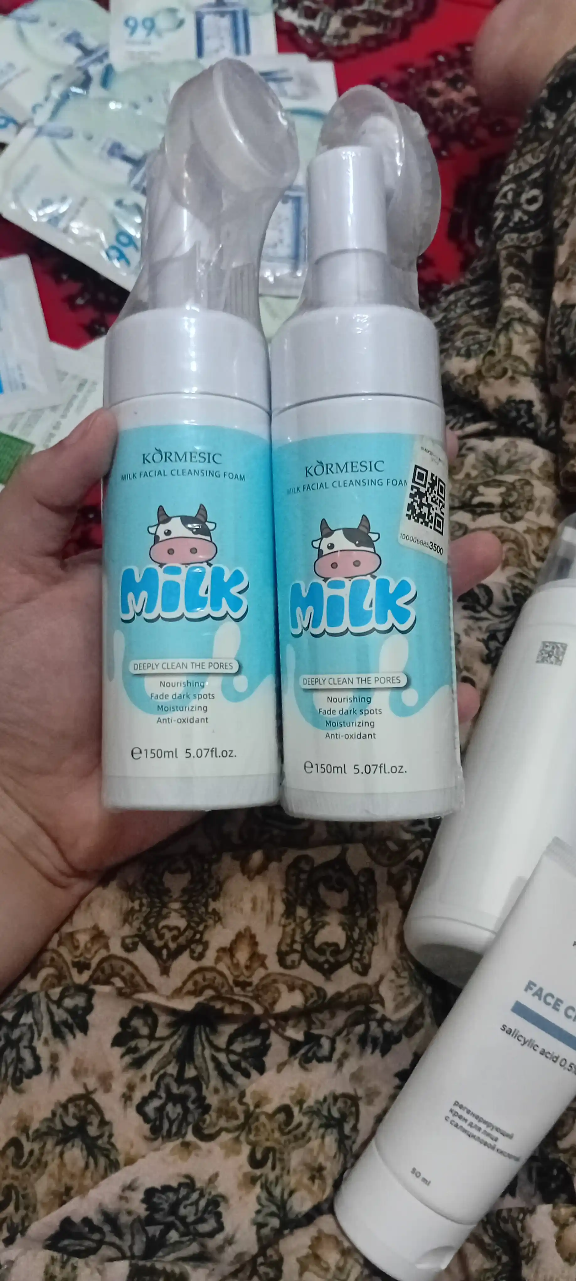 Sut va aloe vera tozalovchi muss, 150 ml (ikki xil)