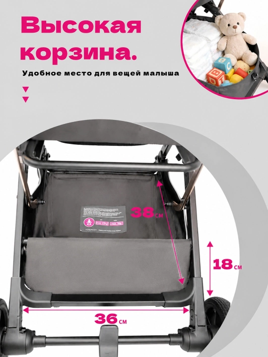 Детская коляска FTC023, 0-4 года, складывание одной кнопкой, амортизация 4 колёс