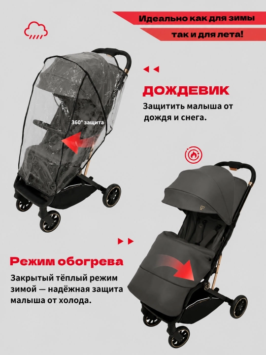 Детская коляска FTC023, 0-4 года, складывание одной кнопкой, амортизация 4 колёс