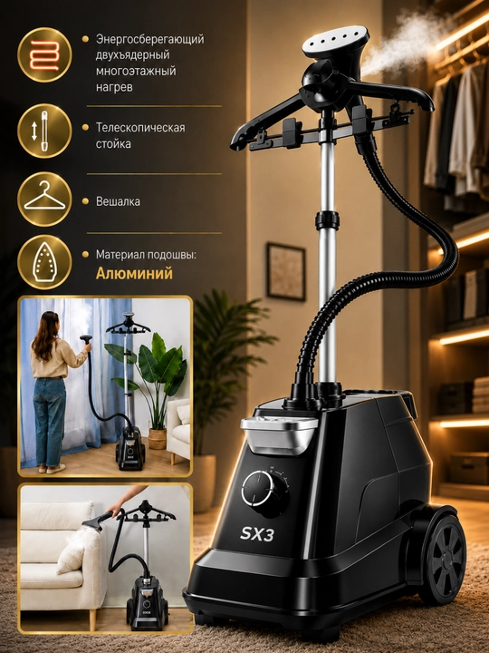 Мощный отпариватель, утюг для одежды Garment Steamer SX3, 3 л