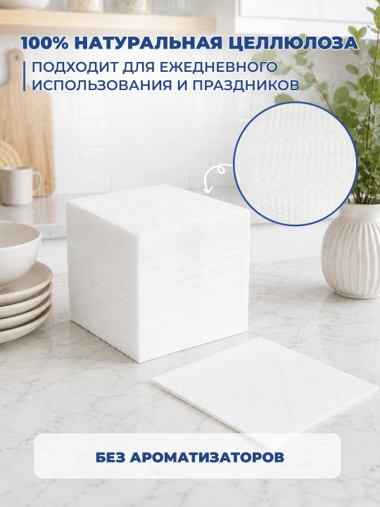 Сухие салфетки 24 * 24cm 1 блок 8 упаковок В 1 упаковке - 100 шт