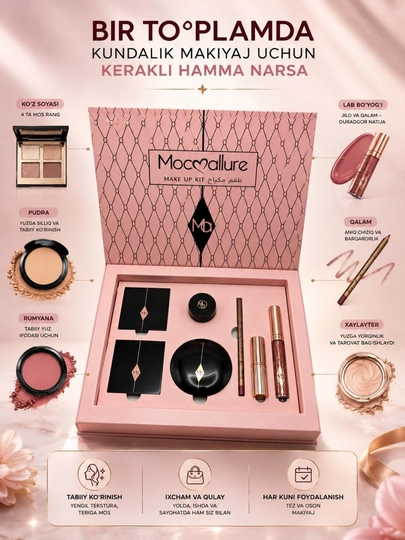 Набор косметики Mocallure Professional Make Up Kit, палетка теней, блеск, румяна