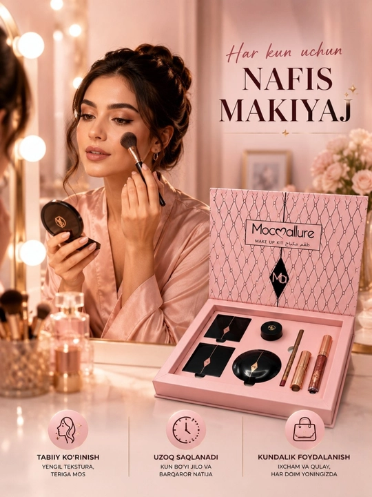 Набор косметики Mocallure Professional Make Up Kit, палетка теней, блеск, румяна