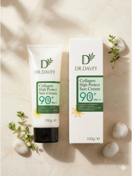 Солнцезащитный крем с коллагеном DR.DAVEY, SPF 90+, защита от ультрафиолетовых лучей - 