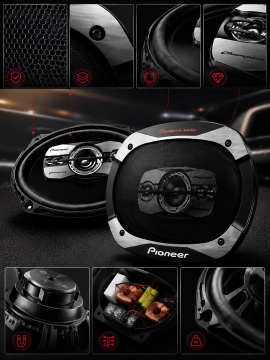 Avto kolonka Pioneer TS-7150F 7x10 dyuym qora, 500W oval dinamik