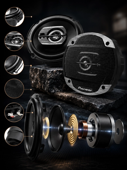 Avto kolonka PIONEER TS-1675 V3 16 sm 3 yo‘lli qora juft to‘plam