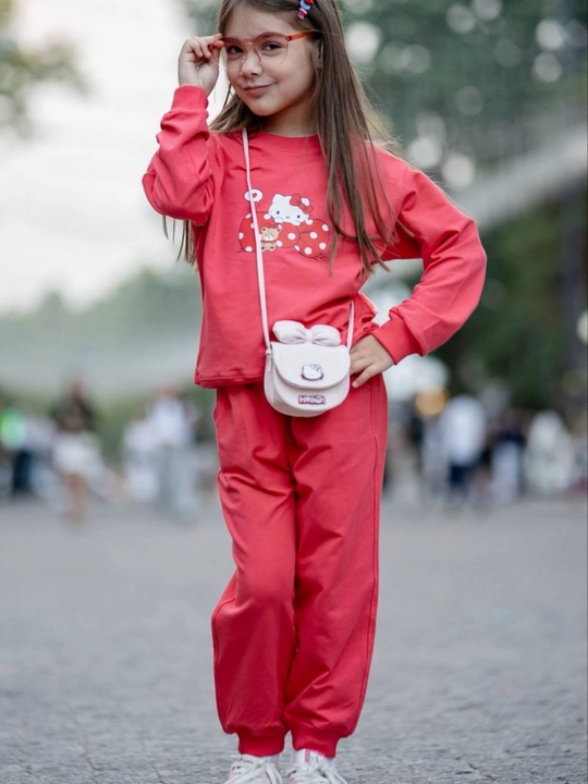 Костюм для девочки Hello Kitty, детская тройка, спортивный, хлопковый