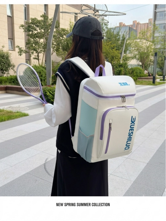 Katta sig‘imli tennis va badminton sport ryukzagi, poyabzal bo‘limi mavjud