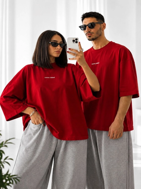 Ayollar va erkaklar uchun, oversize dvoyka, yozgi to'plam, futbolka va triko 1 dona