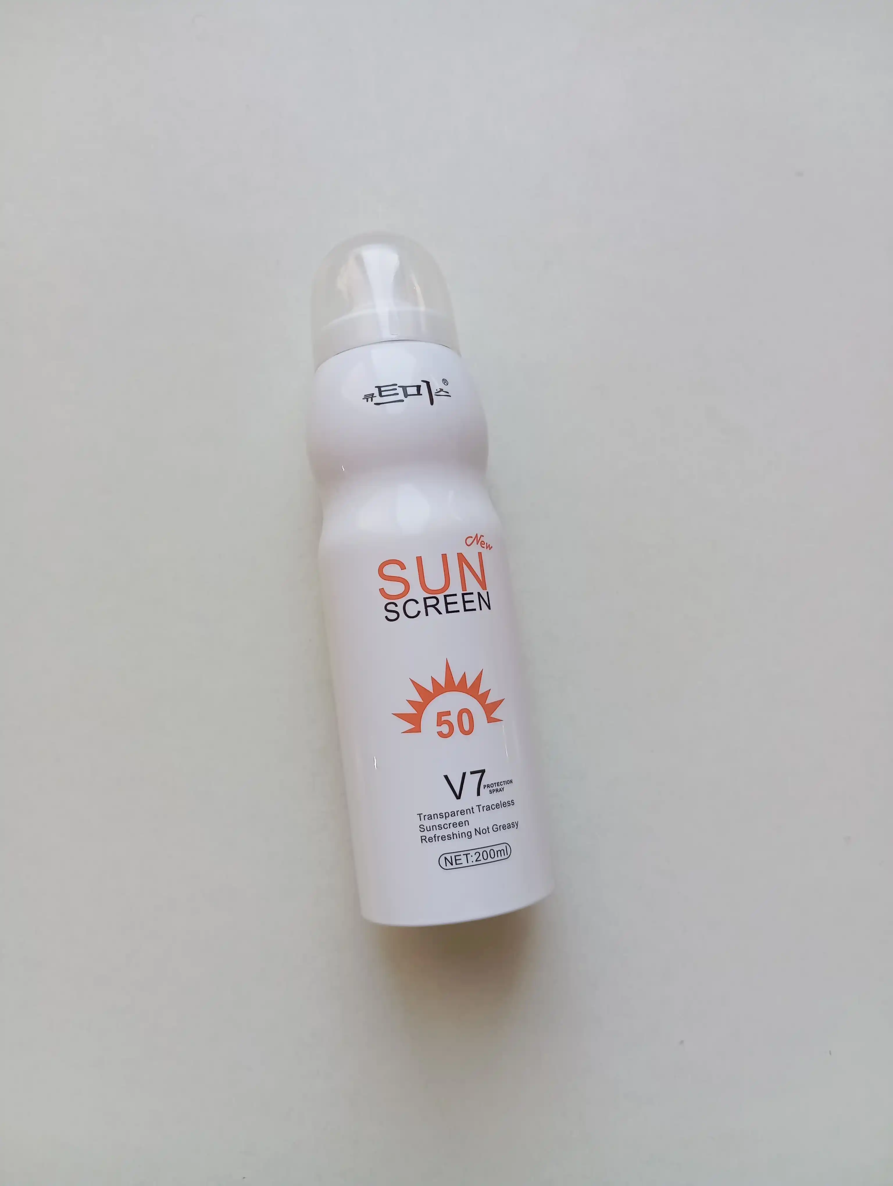 Quyoshdan himoya qiluvchi sprey kremi, 50 spf Quyosh ekrani V7, 200 ml