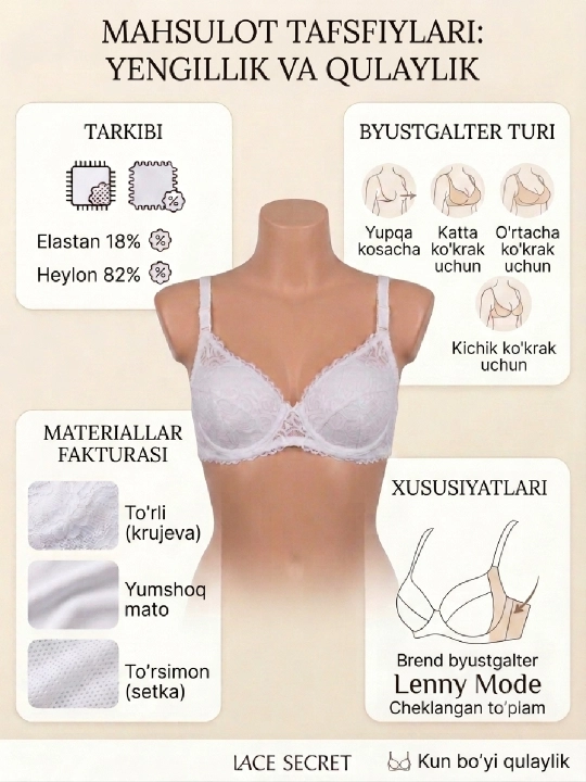 Air Comfort Premium ayollar to‘rli byustgalteri - yengillik va mukammal qo‘llab-quvvatlash