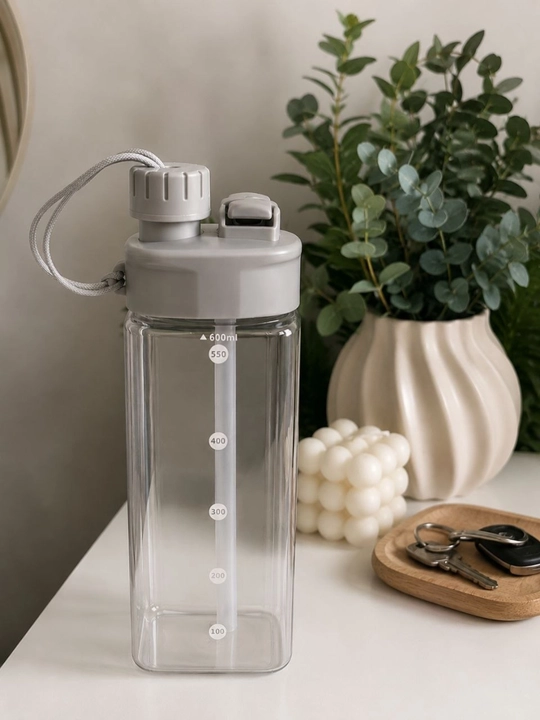 600 ml suv idishi naycha va ichimlik og‘zi bilan, germetik, tutqichli, BPA Free - 