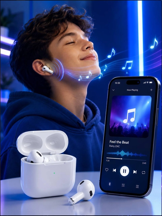 SAIYA ENC Bluetooth 6.0 simsiz quloqchin Deep Bass HD mikrofon TWS naushnik