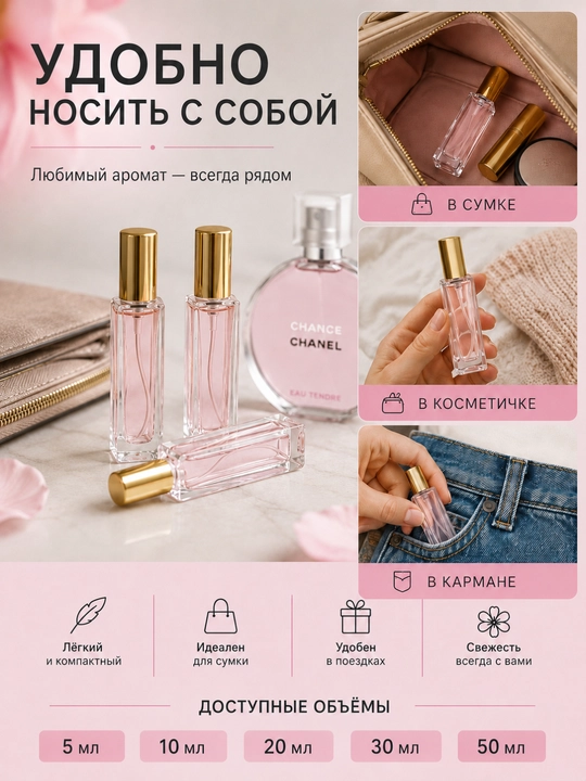 Chance Chanel  parfyumlangan suv , ayollar uchun, 5, 10, 20,30, 50 ml